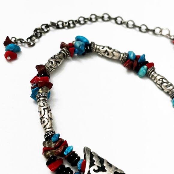 Chico’s Silver Textured Pendant Necklace - Picture 8 of 9